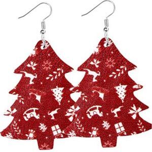 ☀️3/$9☀️ Red Christmas Tree Earrings